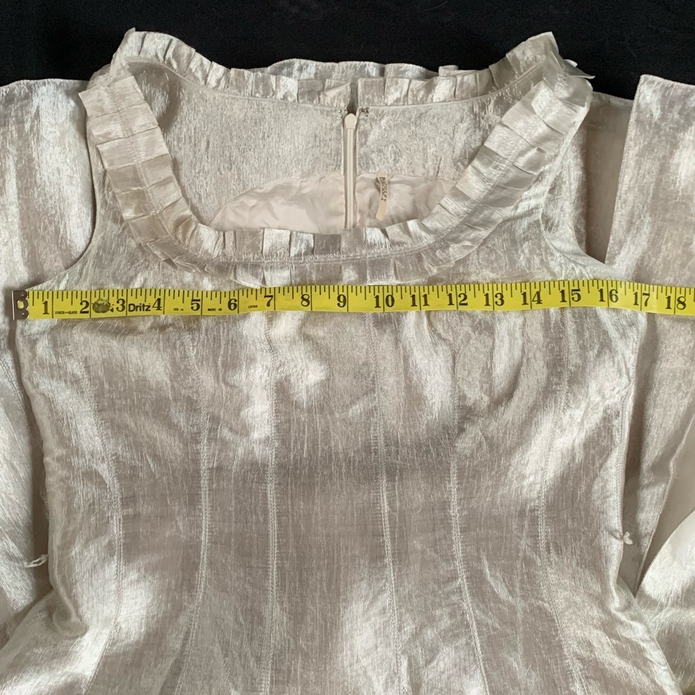 Badgley Mischka Champagne Shimmer Fit & Flare Cocktail Dress 2/4 - Picture 13 of 15